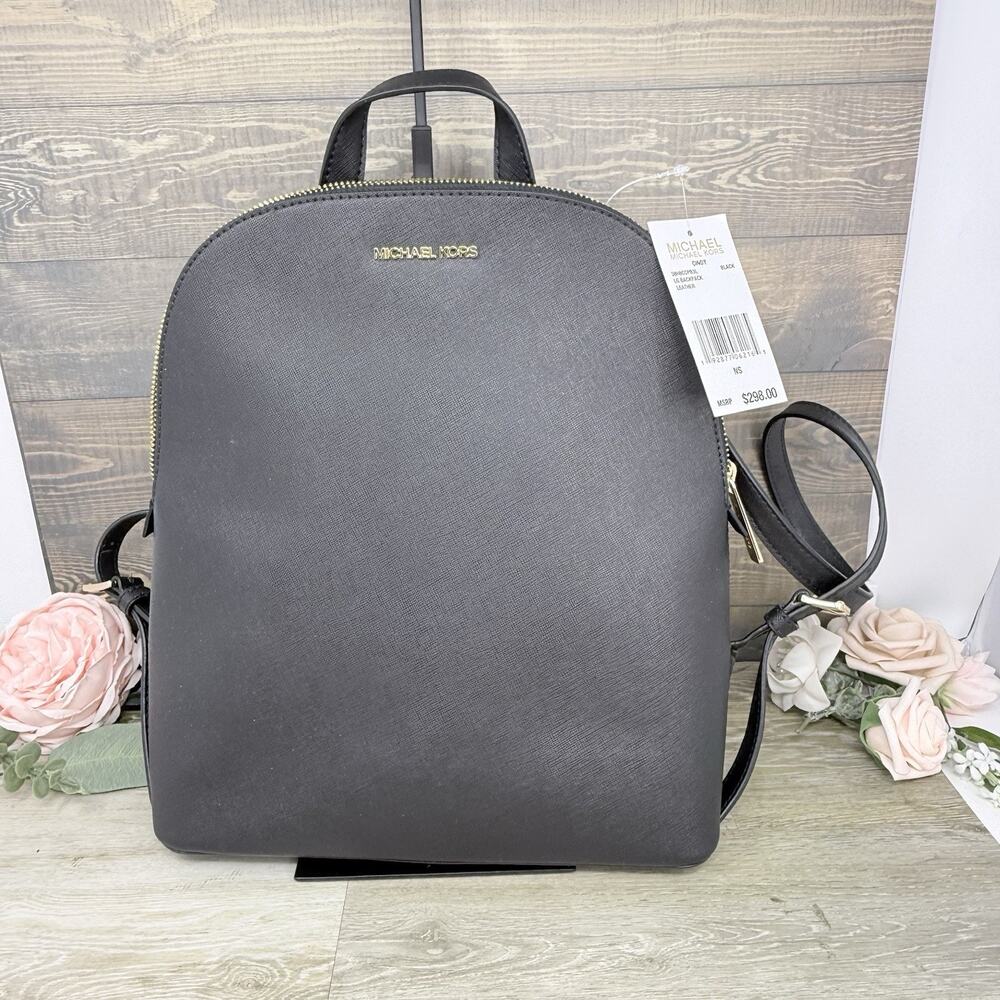 MICHAEL Michael Kors Cindy Black Large Backpack Leather NWT